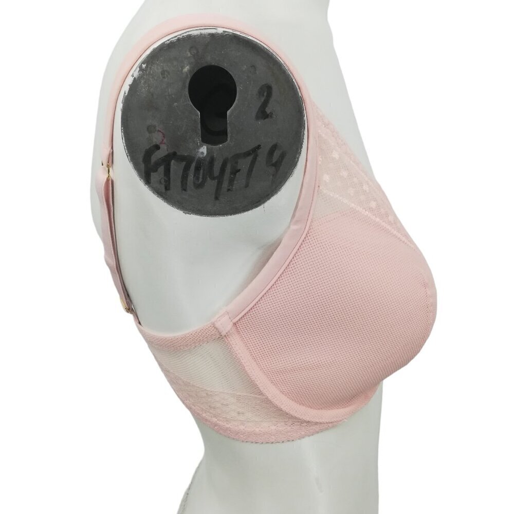 Victorias Secret Incredible Plunge Pink Lace Underwire Bra Size 34DD Sheer - Picture 11 of 11